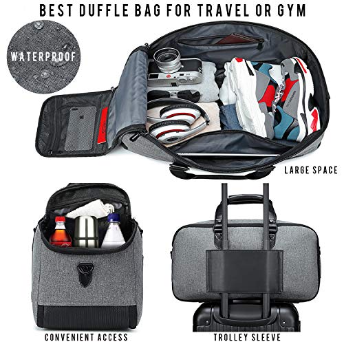 BUG Travel Duffel Bag, Large Duffels for Women Men Weekender Bag, Original Integrated Design Foldable Duffel Bags for Gym Sports Business Trip, Waterproof and Luxury Travel Bag