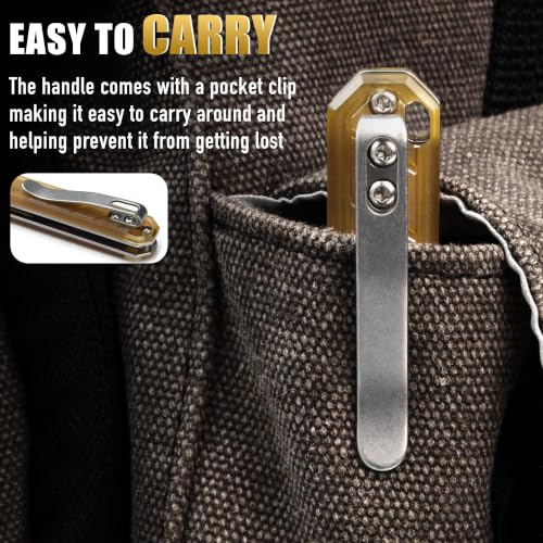 Image of OLITANS G046 Mecha Mini Slim Folding Scalpel with 5pcs #24 and 5pcs #60 PEI Handle with Liner Lock, Utility EDC Pocket Knife with Back Clip(PEI)