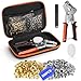 Heavy Duty Grommet Tool Kit, Handheld 3/8 inch Eyelet Kit Manual Grommet Press Machine with 500 pcs Grommets, Eyelet Grommet Kit with Carrying Case for Tarp, Fabric & Leather - Black