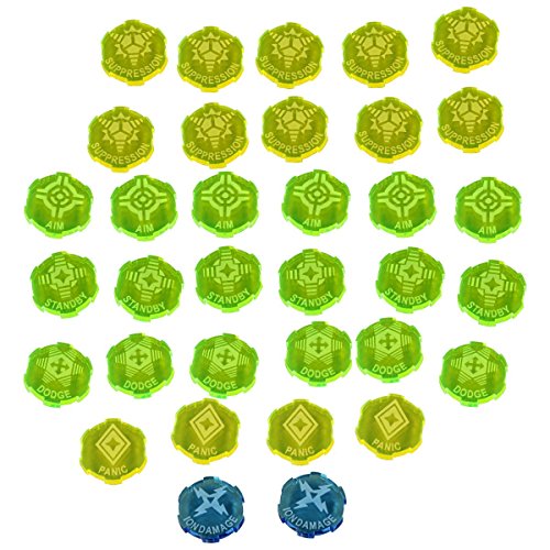 LITKO Game Token Upgrade Collection | Combat Tokens |Compatible with Star Wars: Legion | Panic | Suppression | Ion Damage | Aim | Dodge | Standby | (Combat Token Set)