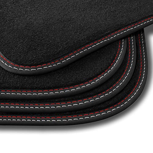 Bär-AfC Auto Fußmatten Premium passend für Mazda RX-8 2003-2011, Autoteppiche Velours Schwarz,...