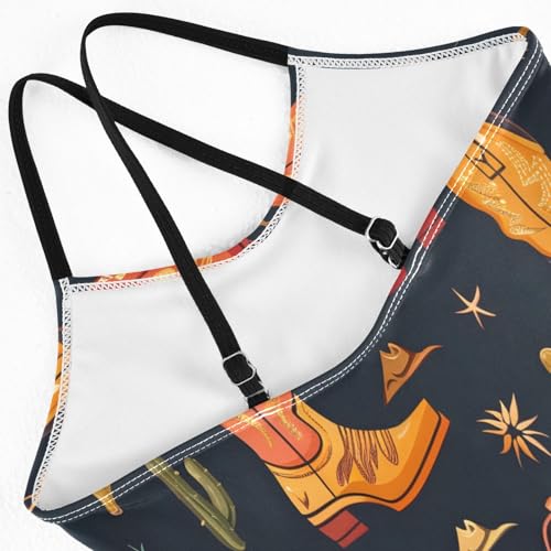 Girl's One Piece Swimsuit Cowboy Boots Beach Bathing Swimwear4