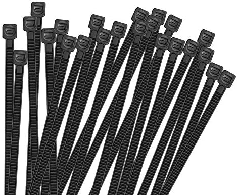 TEVADO 100 Pack Cable Zip Ties Heavy Duty 8 Inch, Premium Plastic Wire Ties with 50 Pounds Tensile Strength, Multi-Purpose Self-Locking Black Nylon Zip Ties for Indoor and Outdoor