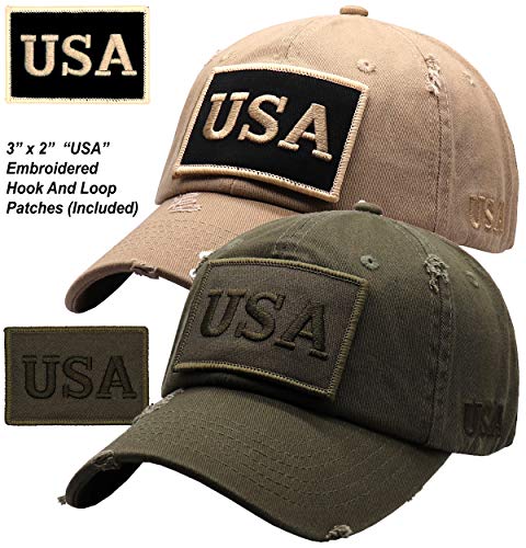 Image of Antourage American Flag Unisex Baseball Hat for Men and Women | USA Flag Mesh Snapback Flat Visor Cap + 2 Patriotic Patches