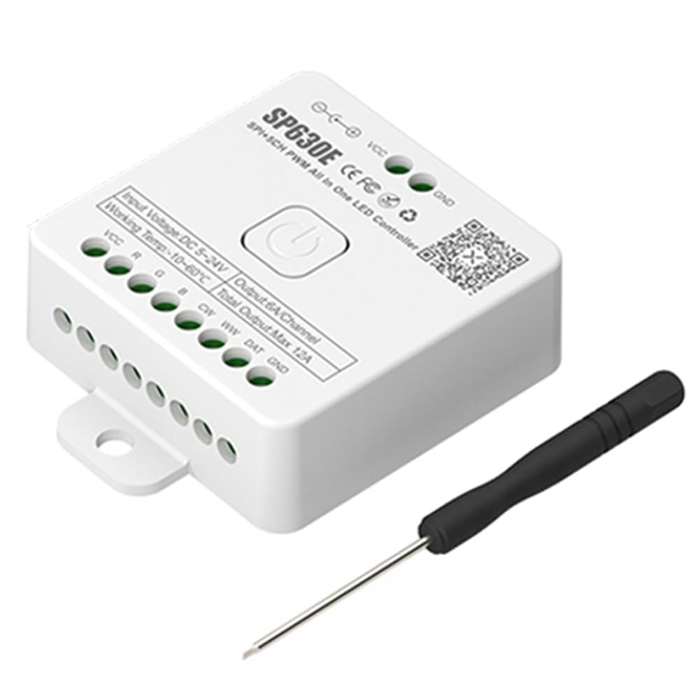 UDSKNV[KSL All in 1 LED Controller for RGB, RGBW, CCT Music BT 5V-24V, Supports WS2812B, WS2811, SK6812