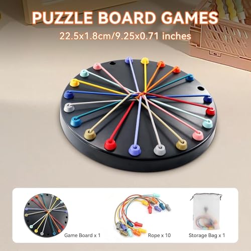 Image of KYDZOY Toys Rope Logic Puzzle Game | Brain Teaser Untangling Challenge for Kids & Adults | Multi-Level Strategy Board Games for Family Play, Travel Fun | Motor Skill & Problem-Solving Development