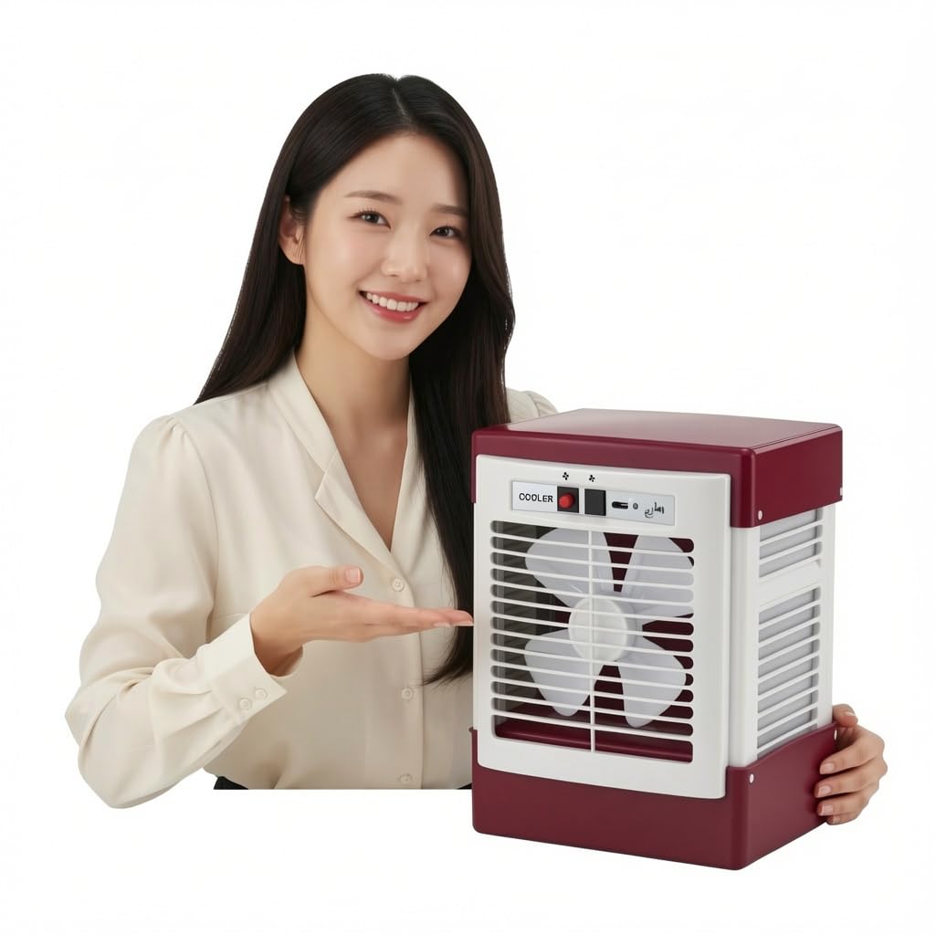 Drumstone 2 𝗬𝗲𝗮𝗿 𝗪𝗮𝗿𝗿𝗮𝗻𝘁𝘆 Rechargeable Mini Air Cooler with 1.5L Water Tank | Portable Personal Cooling Fan, Strong Airflow, Dual Speed, USB Rechargeable Cooler for Home, Office & Travel-picture-29