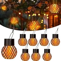 Solarlampen für Außen Hängend mit Clips,8 Stück Solarleuchten für Außen Hängend,Solar Hängeleuchten Outdoor,Solarleuchten für Garten,Solarlampen für Außen Deko,Balkon,Party Dekoration