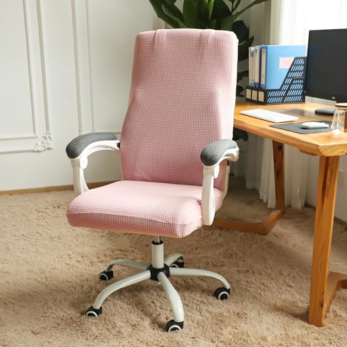 Image of FORCHEER Large Office Chair Covers Stretchable XL Office Chair Cover, Big and Tall Computer Chair Covers (Large,Pink)