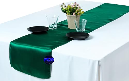 Miniatura 5 de MDS - Paquete de 30 caminos de mesa de satén de 12 x 108 pulgadas para bodas, decoraciones para fiestas de cumpleaños, banquetes, graduaciones,