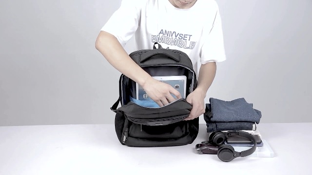 DUSLANG 17 Inch Laptop Backpack - Water Resistant College Bookbag With USB Charging Port, Anti-Theft Pocket, Black