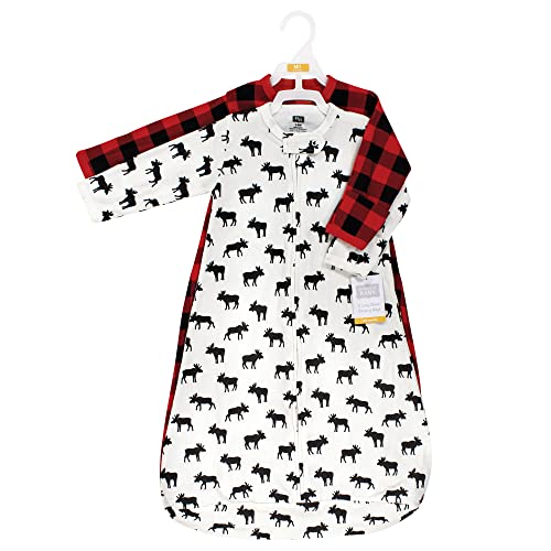 Image of Hudson Baby Unisex Baby Cotton Long-Sleeve Wearable Sleeping Bag, Sack, Blanket, Moose, 3-9 Months