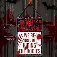 Halloween Deko Outdoor Gruselige Metallschild - 20 x 30cm Halloween Dekoration Blutige Horrorschilder, Hängend Horror Tür Deko Grusel Türdeko Draußen für Garten Party Haus Haustür