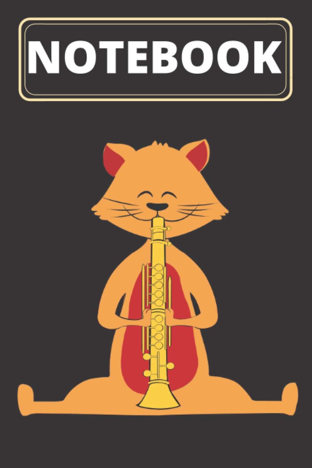 Notebook Cat Playing Oboe: journal 120 pages 6x9 in Instrument Music Gift, Cat Lovers
