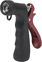 OCSParts Heavy-Duty Industrial Hose Nozzle for Hot & Cold Water - Die-Cast Metal, Brass Stem, Comfort Grip (Red/Black)