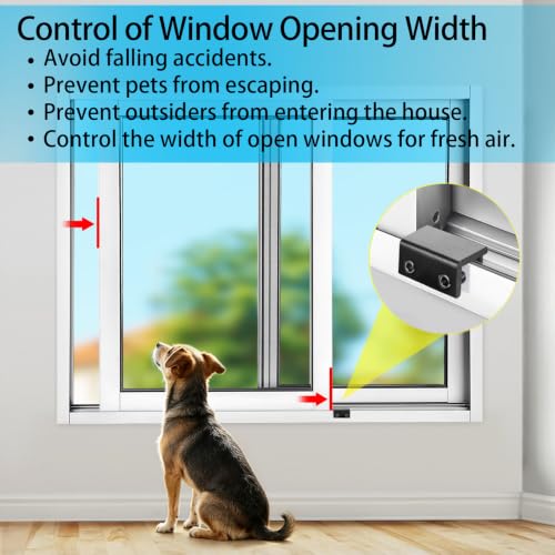 Image of ZRFCXE Window Locks, 4 Pack for Horizontal & Vertical Sliding Windows