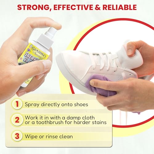 Grandma's Secret Shoe Cleaner - Stain Remover Spray for Rubber, Canvas and Leather - Removes Dirt, Grime and Grass - Sneakers Cleaner for Outdoor Shoes, Slippers and Moccasins 8 oz by Grandma's Secret - Image 7