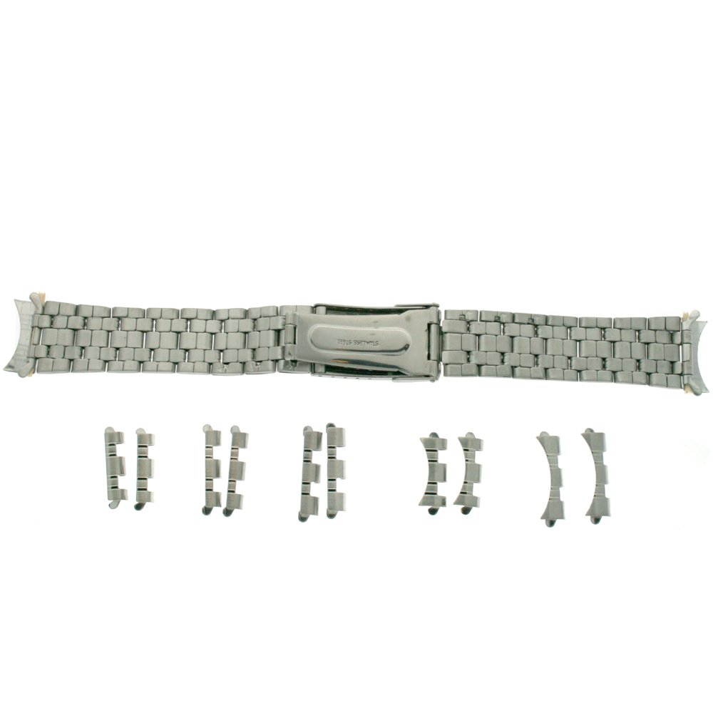 Tech Swiss Watch Band Stainless Steel Metal Adjustable Fits 18-22 millimeters End Pieces