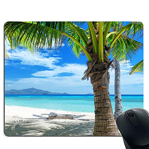 Preisvergleich Produktbild Seaside-Baum-Mauspad, rutschfeste Gummibasis und genähter Rand-Gaming-Mauspad