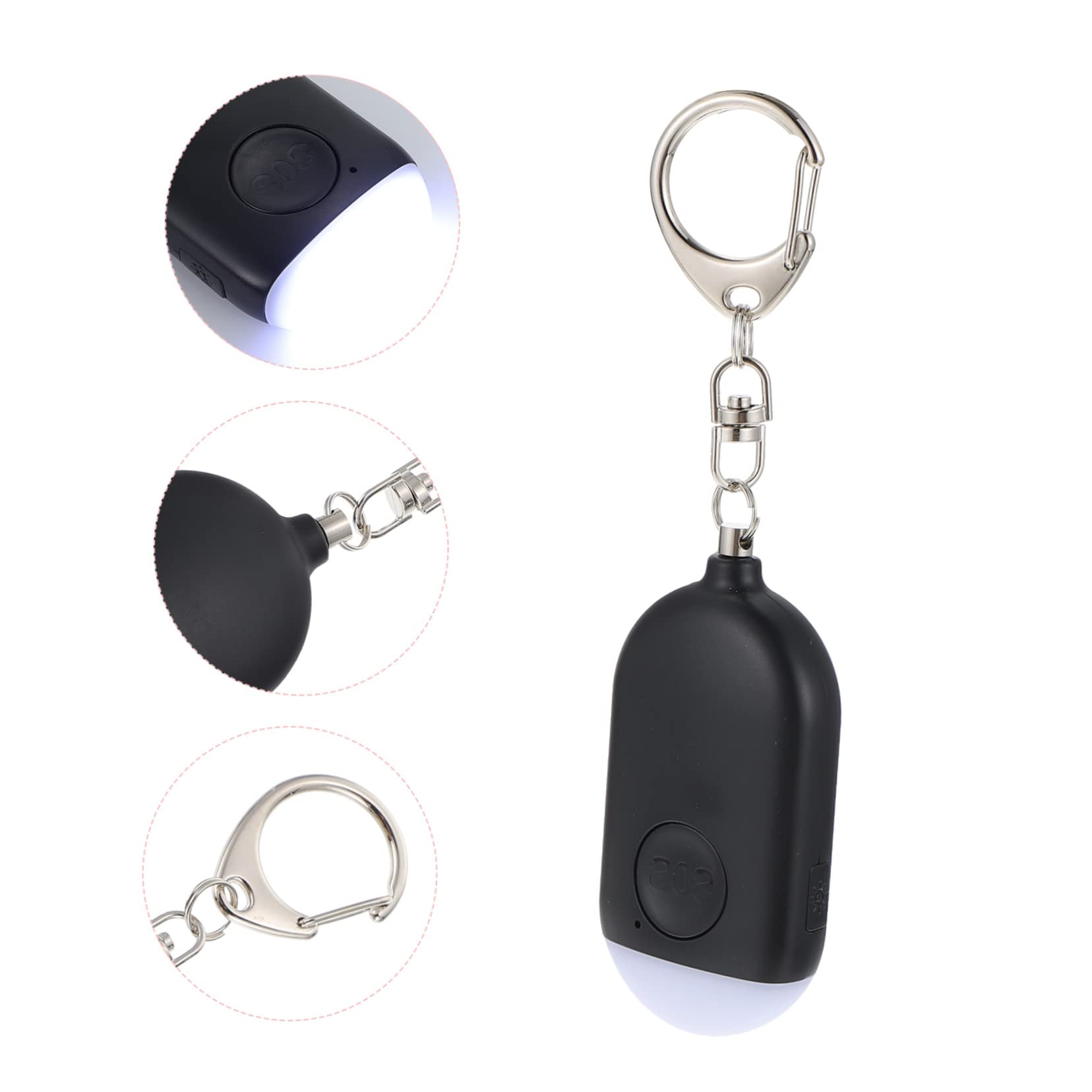 UKCOCO 3juegos Alarma Personal Portátil Recargable Linterna Led Llavero De Seguridad para Exteriores Dispositivo De Emergencia para Mujeres y Ancianos Antirrobo para Viajes y Actividades