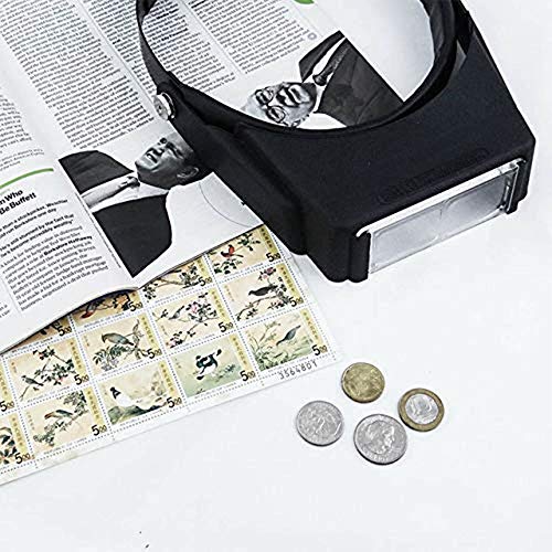Magdepo Headband Magnifying Glass No Screw With 4 Replaceable Lenses & Cleaning Cloth Handsfree Magnifier Loupe Jewelry Visor For Work, Jewelry Making, Watch Repairing, And Craft #TOP7