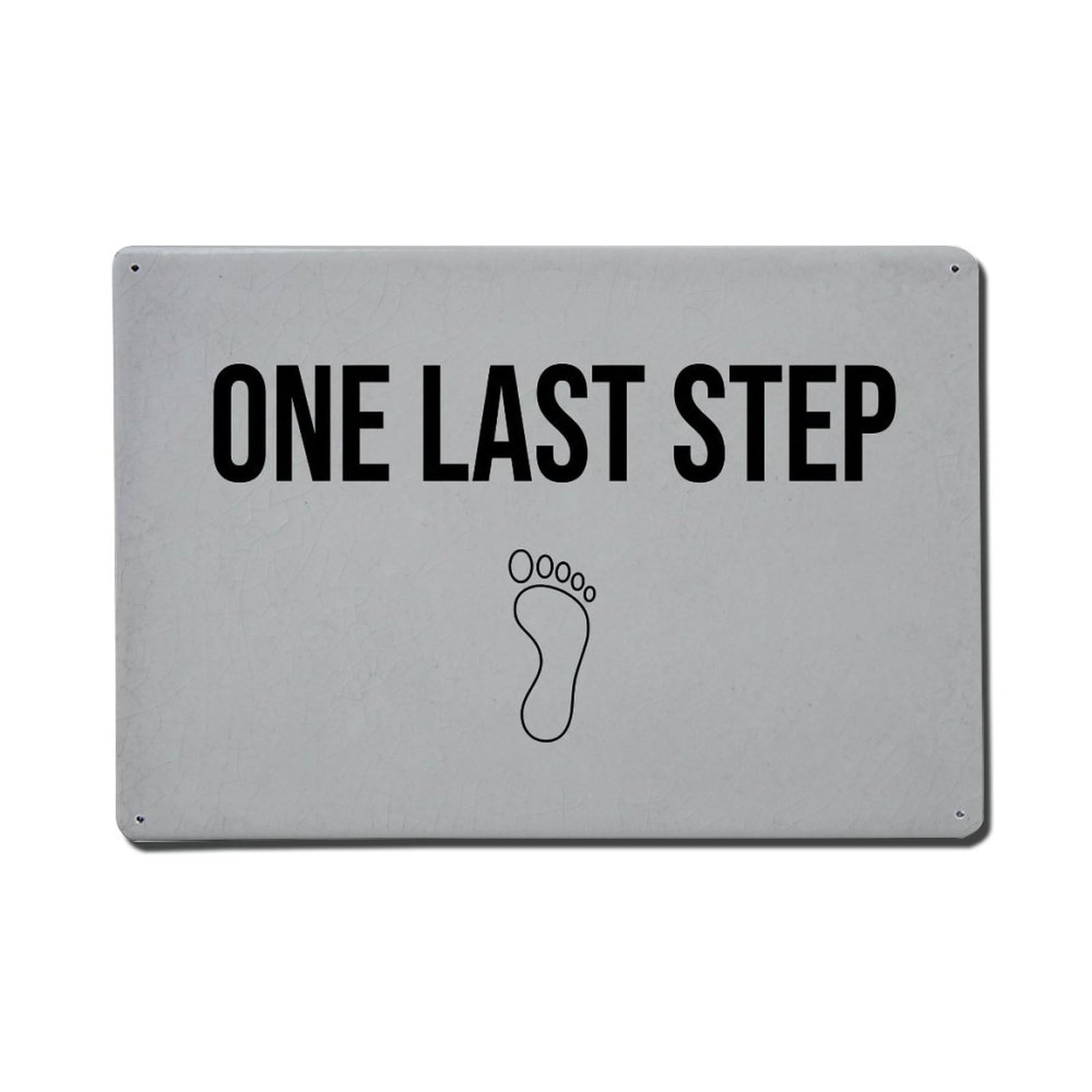 Olhnbad Style One Last Step Toilet Quote Text Layout Metal Tin Sign