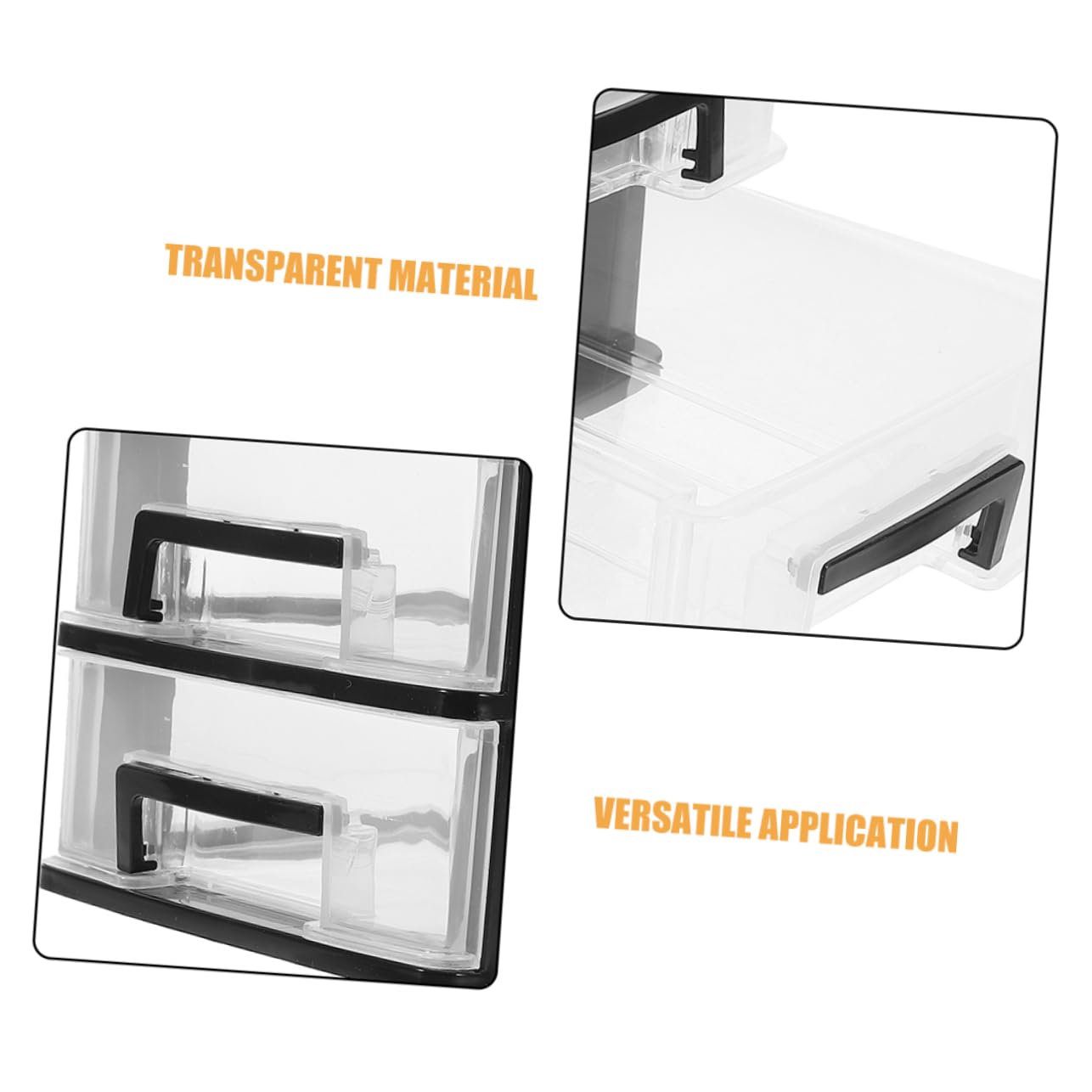 Ciieeo 2pezzi Organizzatore da Scrivania Trasparente con Cassetti Piccolo Contenitore in Plastica Impilabile per Casa Ufficio e Bagno