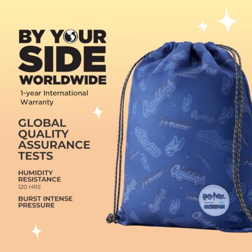 Image of Harry Potter x American Tourister Quidditch Drawstring Bag | 10L Spacious String Sack | Everyday Bag for Girls and Boys | Inside Pocket | Dark Denim | 1 Year Global Warranty