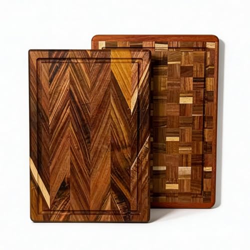 Set de tabla de cortar de madera de acacia rectangular miniatura 1