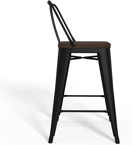 Miniatura 17 de SIMPLIHOME Rayne - Taburetes de encimera (juego de 2) – asientos de cocina de metal de 24 pulgadas de altura de asiento en blanco, asientos