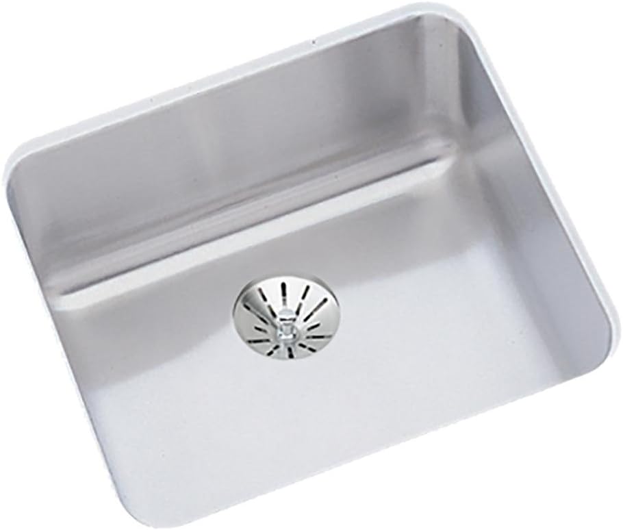 Elkay Lustertone ELUH1212PD Single Bowl Undermount Stainless Steel Sink with Perfect Drain
