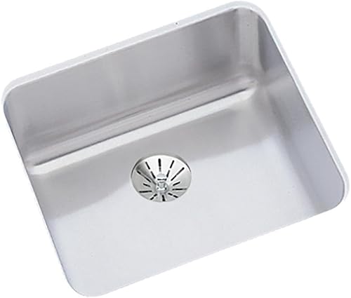 Elkay Lustertone ELUH1212PD - Fregadero de acero inoxidable con drenaje perfecto