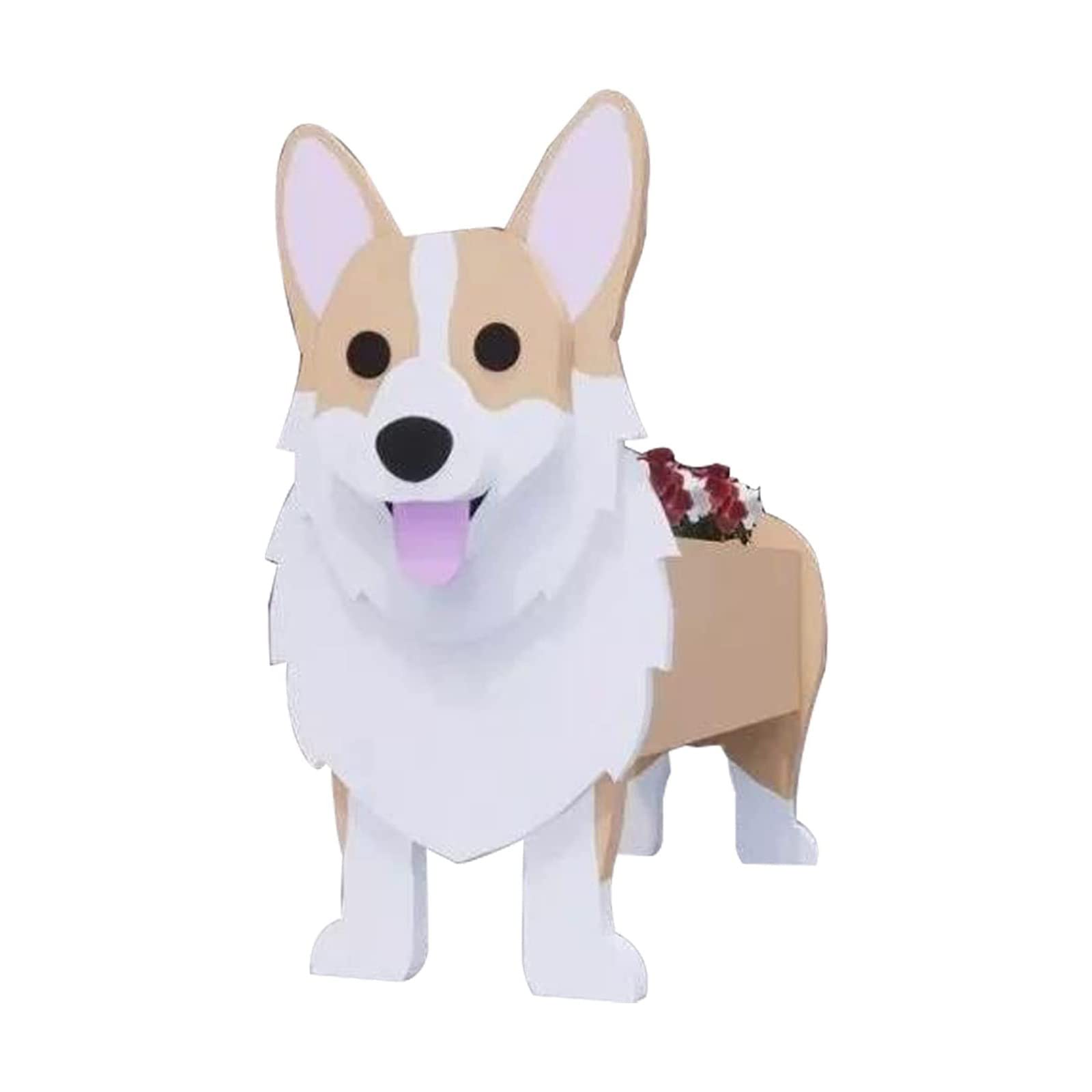 EIMOPE Cute Dog Flower Planter Plant, PVC Animal Plant Pots Garden Planters for Succulent, Small Gifts Planter, Storage Containers Planters, Cartoon Indoor Outdoor Decoration, 43X25cm