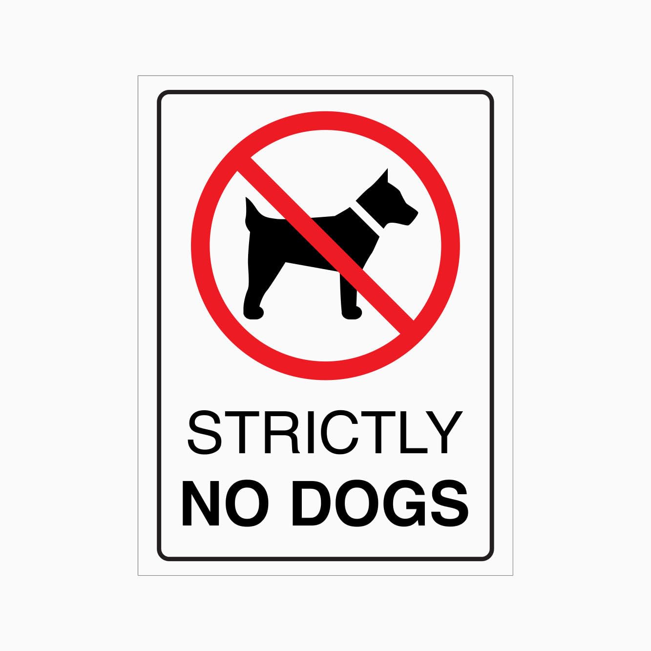 STRICTLY NO DOGS Sign Workplace Metal Tin Sign 12x8 inch for Industrial & Commercial Series