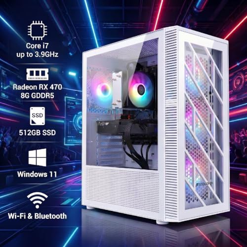 Image of STGAubron Gaming PC Desktop,Core I7,RX 470 8G,16G RAM,512G SSD