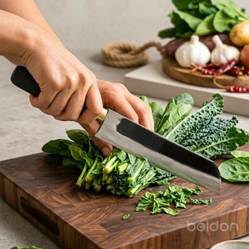Image of Iron Kitchen Knife | Wooden Handle Meat & Fish Cutting Knife | Vegetable Cutter | Traditional Naadan Kathi-Kathi | Knife for Kitchen Use |27 * 3 * 2.5