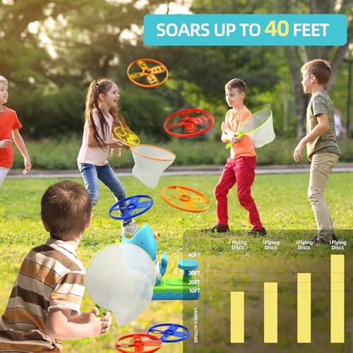 image for WATUDOU 15 PCS Flying Disc Launcher Outdoor Indoor Game Toys Gifts for