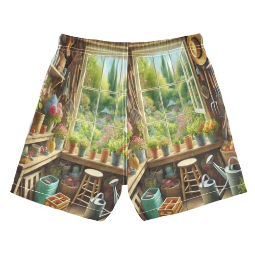 Garden Tool Flowers Boys Swim Trunks Quick Dry Toddler Swimsuit Boy Bathing Suits Board Shorts Swimwear M2