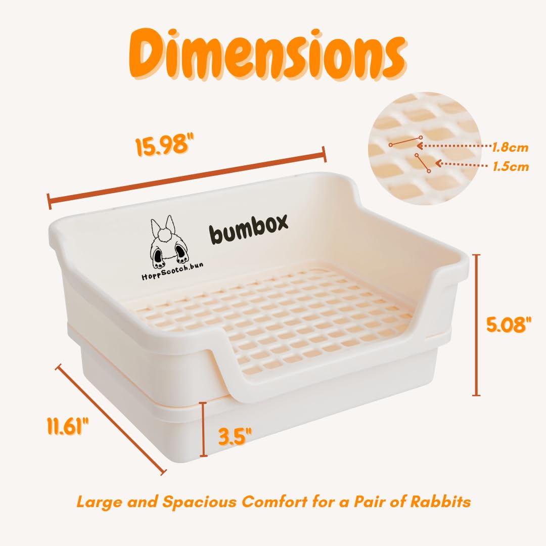 HoppScotch.bun Bumbox duża kuweta dla królika z plastikową siatką i tacą na wywrotkę, bezpieczna dla stóp królika, artykuły dla zwierząt domowych, akcesoria do klatki dla królika, do treningu