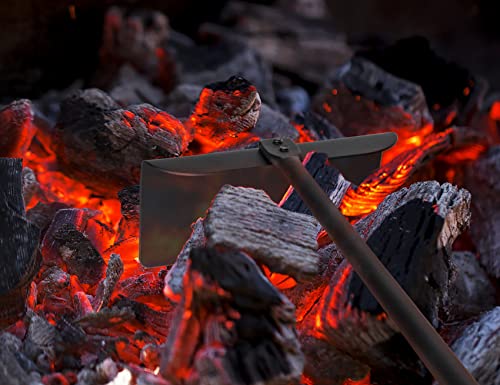 onlyfire Empujador de carbón vegetal de metal rascador de cenizas con mango largo de 53 cm, accesorio empujador de cenizas para barbacoa de carbón esférica y otras barbacoas de carbón vegetal - imagen 4