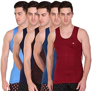 T.T. Men Solid Dyed Regular Fit Vest Pack Of 5 Price In India