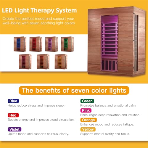 Image of Infrared Sauna,Low EMF,3 Person Sauna,2145W,Indoor Sauna