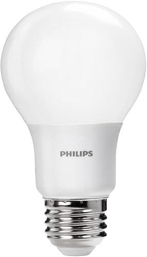 Philips Bombilla LED no regulable A19 esmerilada 800 lúmenes, 2700 Kelvin, 8.5 vatios (equivalente a 60 vatios), base E26, blanco suave, paquete de 2