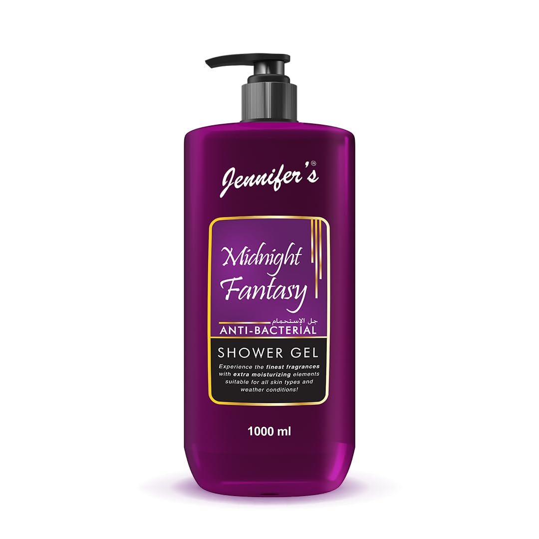 Jennifer's Midnight Fantasy Anti-Bacterial Shower Gel 1 Liter - Extra Moisturizing, Suitable for All Skin Types & Weather Conditions