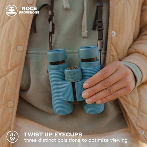 Image of Nocs Provisions Field Issue 8x32 Waterproof Binoculars, 8X Magnification, Bak4 Prism, Wide View Multi-Coated Lenses for Bird Watching, Hunting & Wildlife Viewing - Corsican Blue