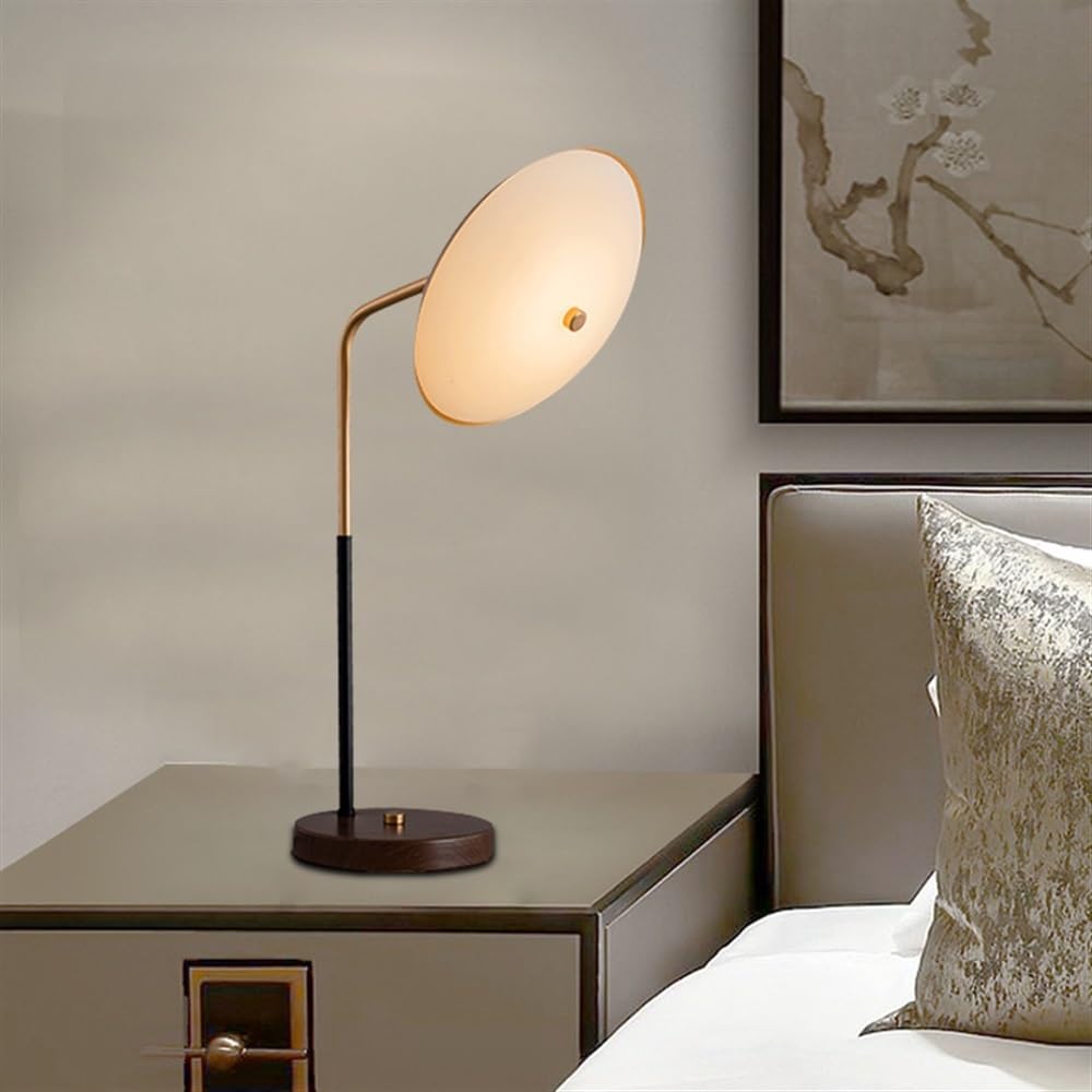 Lampa stołowa do nauki dla studentów z kloszem szklanym, do salonu