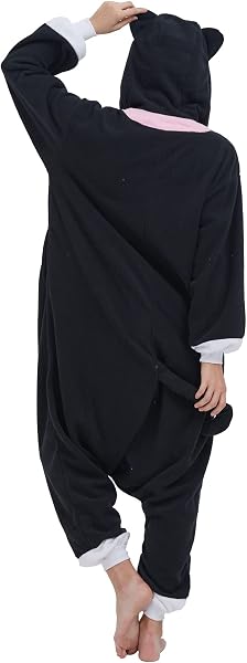 DELEY Unisex Axolotl Strampler Erwachsene Halloween Kostüm Anime Axolotl Cosplay Pyjamas Warme Nachtwäsche Homewear - 3