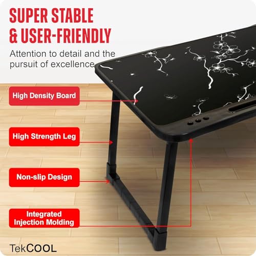 Image of TEKCOOL Smart Multipurpose Foldable Laptop Table with Cup Holder, Study Table, Bed Table, Breakfast Table, Foldable and Portable /Ergonomic & Rounded Edges /Non-Slip Legs (Flying doremon)'
