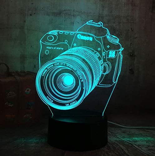 Neuheit Digitale Spiegelreflexkamera 3D LED Nachtlicht 7 Farbwechsel Fotograf Fotostudio Büro Junge Schlafzimmer Tischlampe Kinder Geschenk Wohnkultur