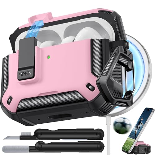 Image of for AirPods Pro 3 Case (2025 New) with Secure Lock & Phone Stand, Compatible with Compatible with MagSafe, for Airpods Pro 3rd Generation Cover for Men Women, Includes Cleaner & Keychain